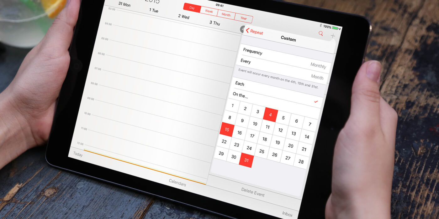 Repeat events set up recurring calendar alerts iOS 11 Guide [iPad
