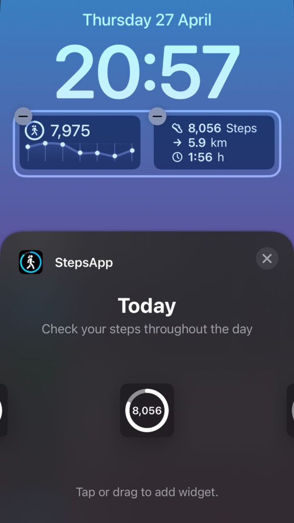 Step Tracking set up a lock screen pedometer TapSmart